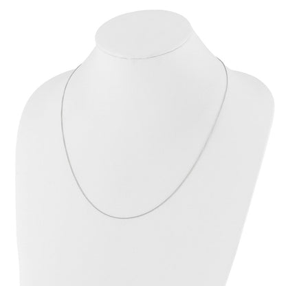 14K Weißgold Verstellbar 1.1mm Rund Ankerkette Halskette