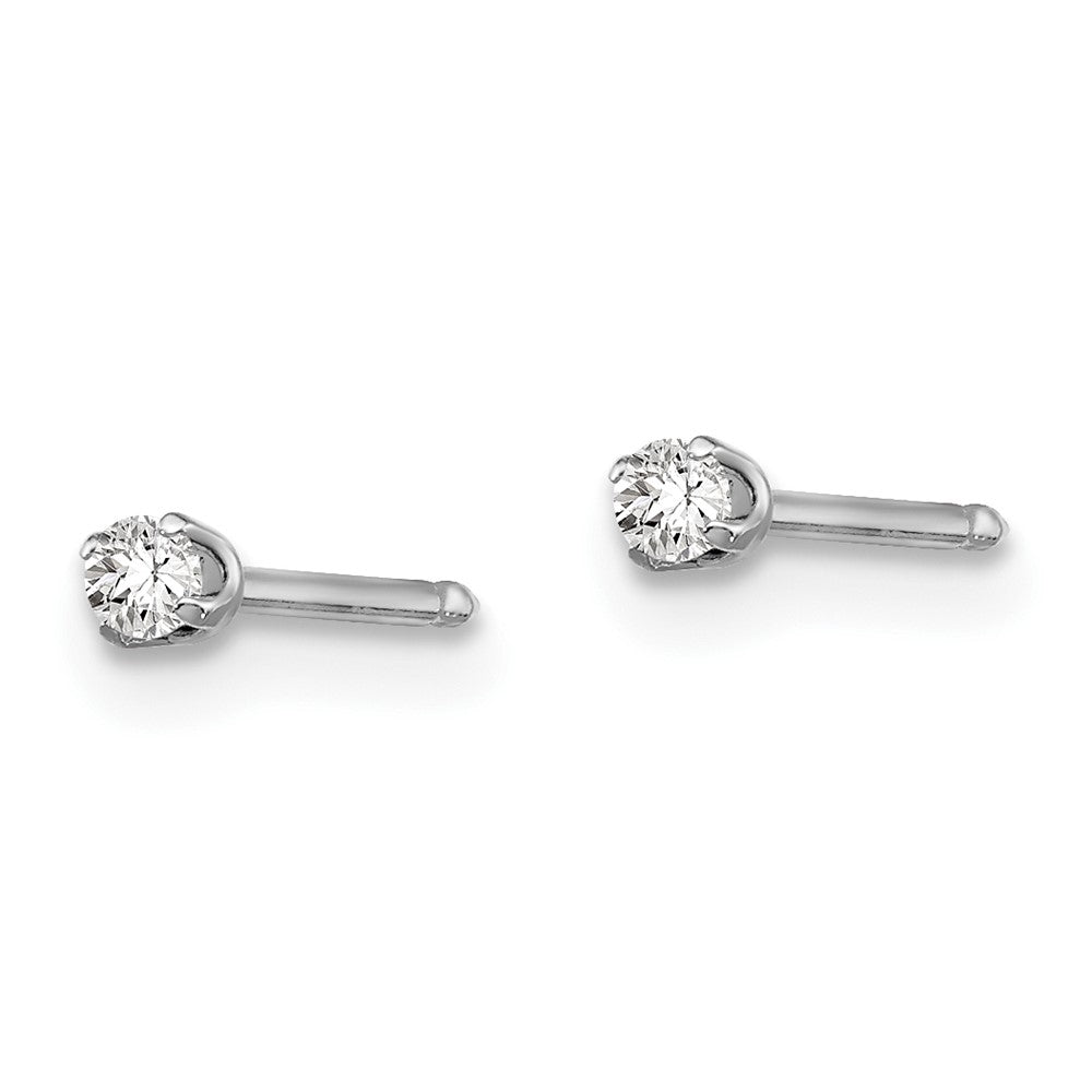 14K Weißgold Inverness 2mm Zirkonia Ohrstecker