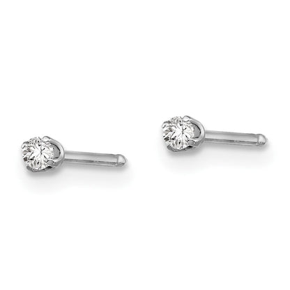 14K Weißgold Inverness 2mm Zirkonia Ohrstecker