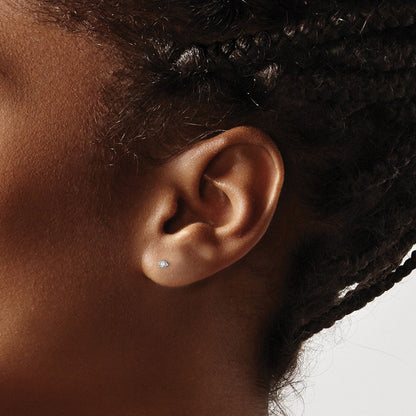 14K Weißgold Inverness 2mm Zirkonia Ohrstecker