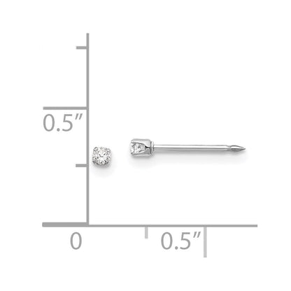 14K Weißgold Inverness 2mm Zirkonia Ohrstecker