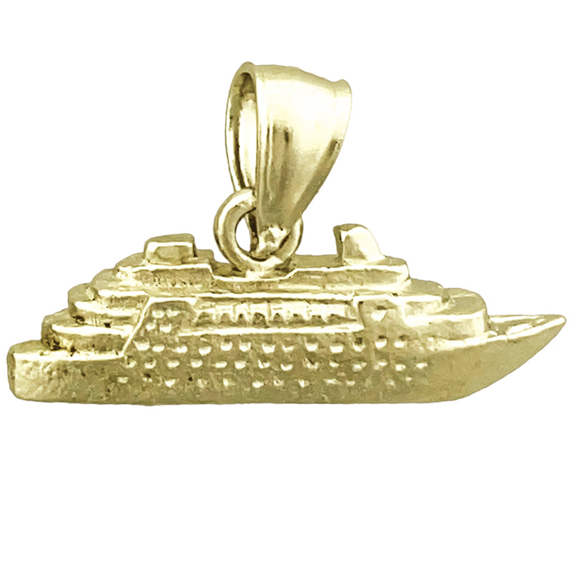 14K Gold 3D Kreuzfahrtschiff-Charm