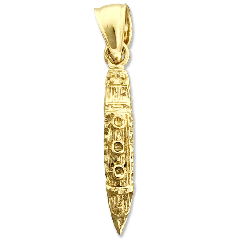 14K Gold 3-D Kreuzfahrtschiff-Charm