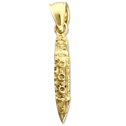 14K Gold 3-D Kreuzfahrtschiff-Charm