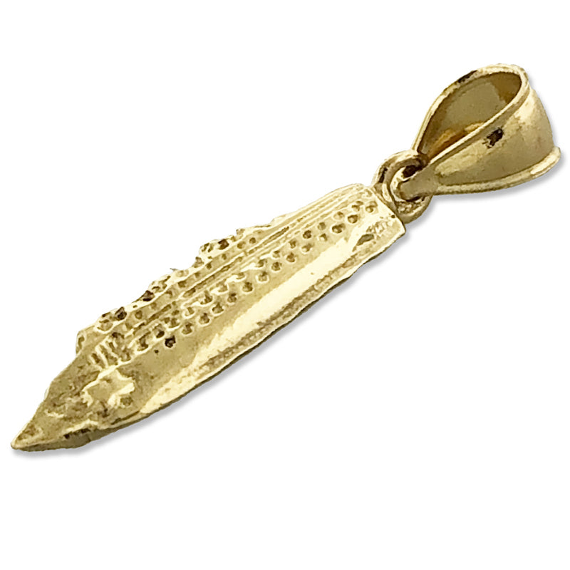 14K Gold 3-D Kreuzfahrtschiff-Charm