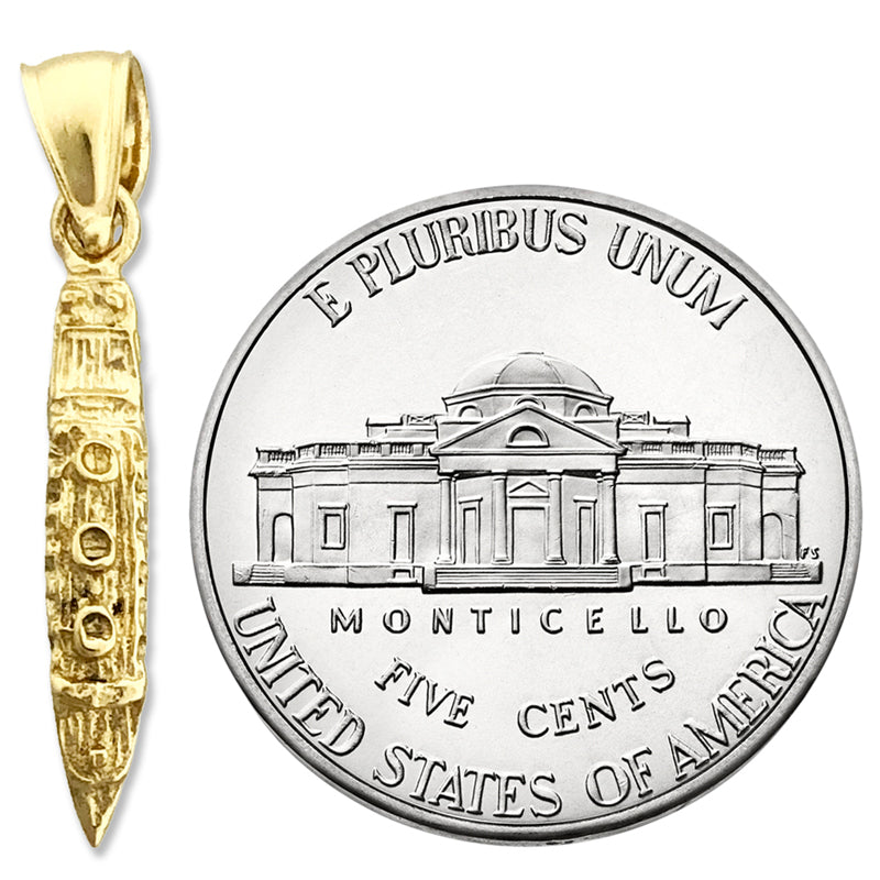 14K Gold 3-D Kreuzfahrtschiff-Charm