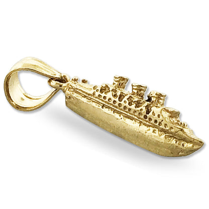 14K Gold 3-D Kreuzfahrtschiff-Charm