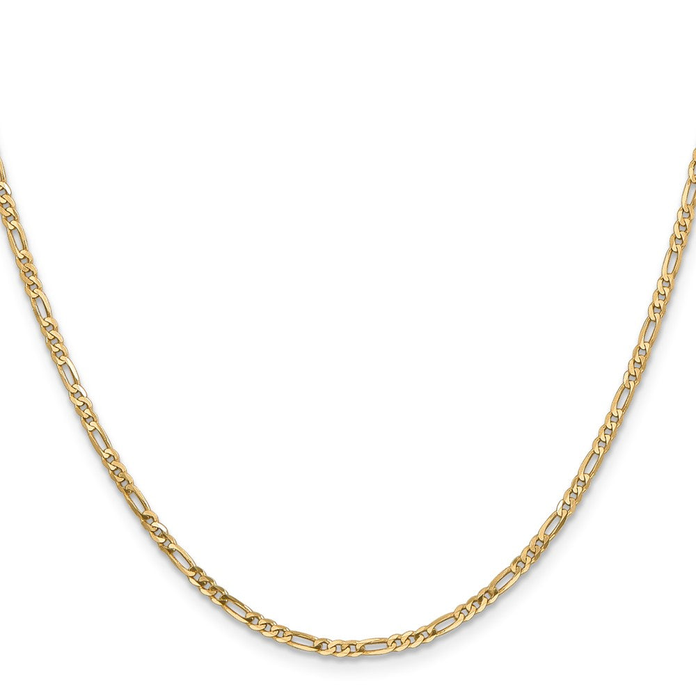 14K 2.25mm Flach Figaro Halskette