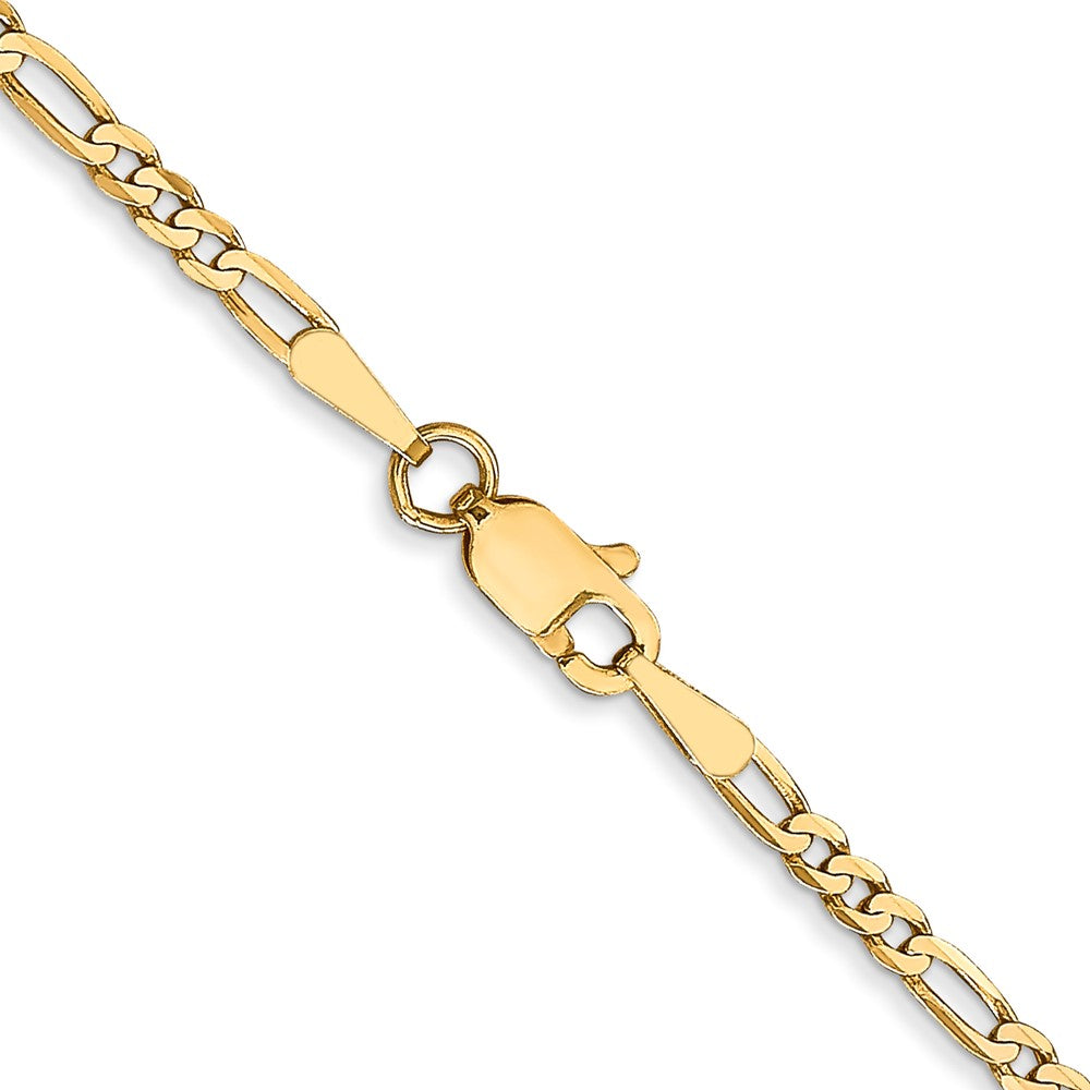14K 2.25mm Flach Figaro Halskette