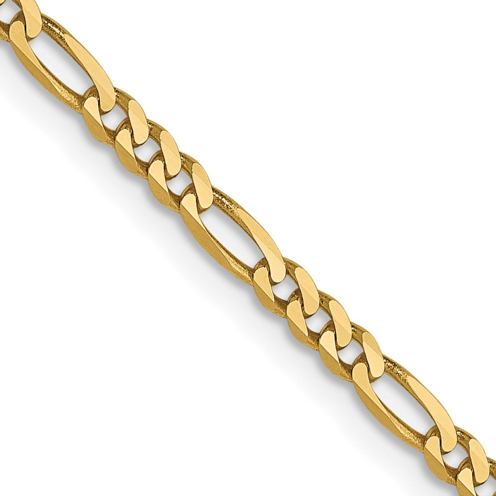 14K 2.25mm Flach Figaro Halskette
