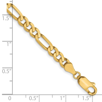 14K 5mm Flach Figaro Gliederarmband