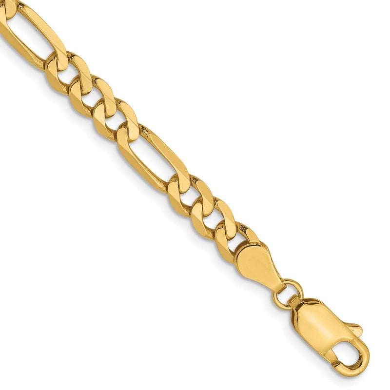 14K 5mm Flach Figaro Gliederarmband