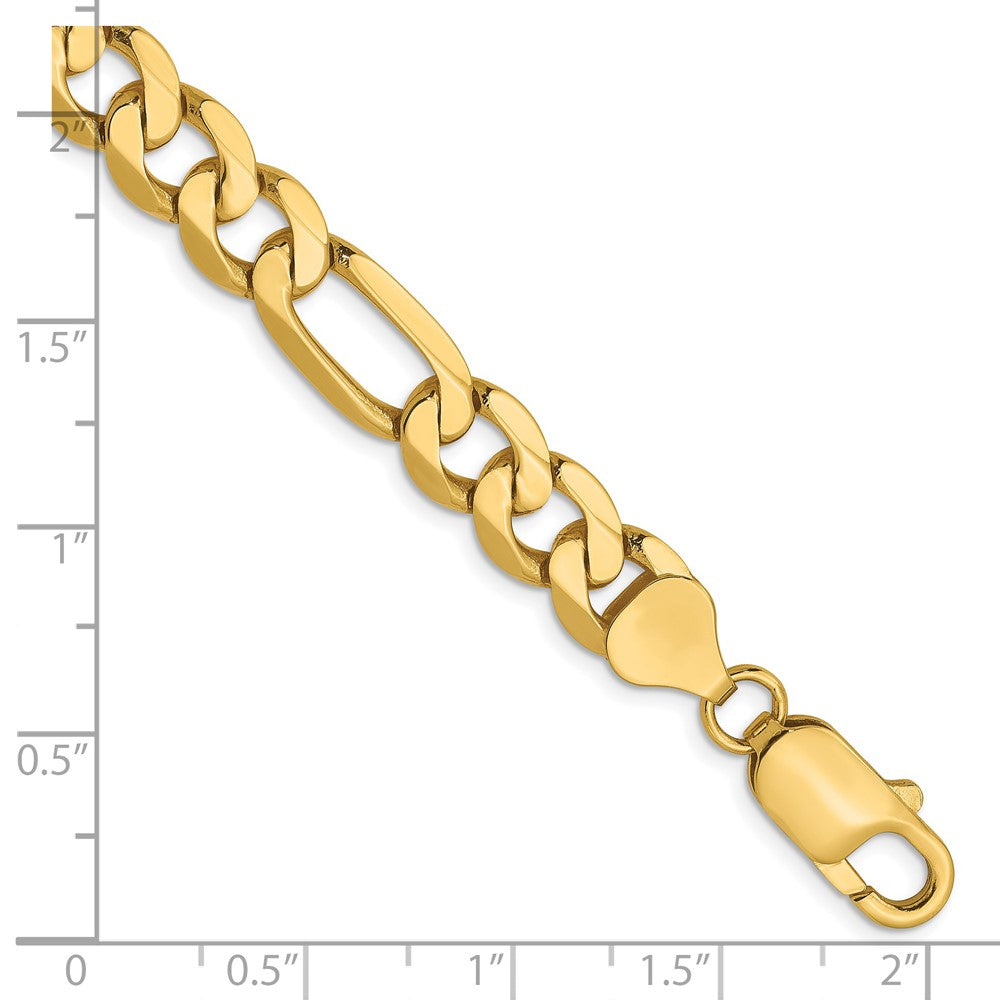 14K 7.5mm Flach Figaro Gliederarmband