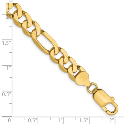 14K 7.5mm Flach Figaro Gliederarmband