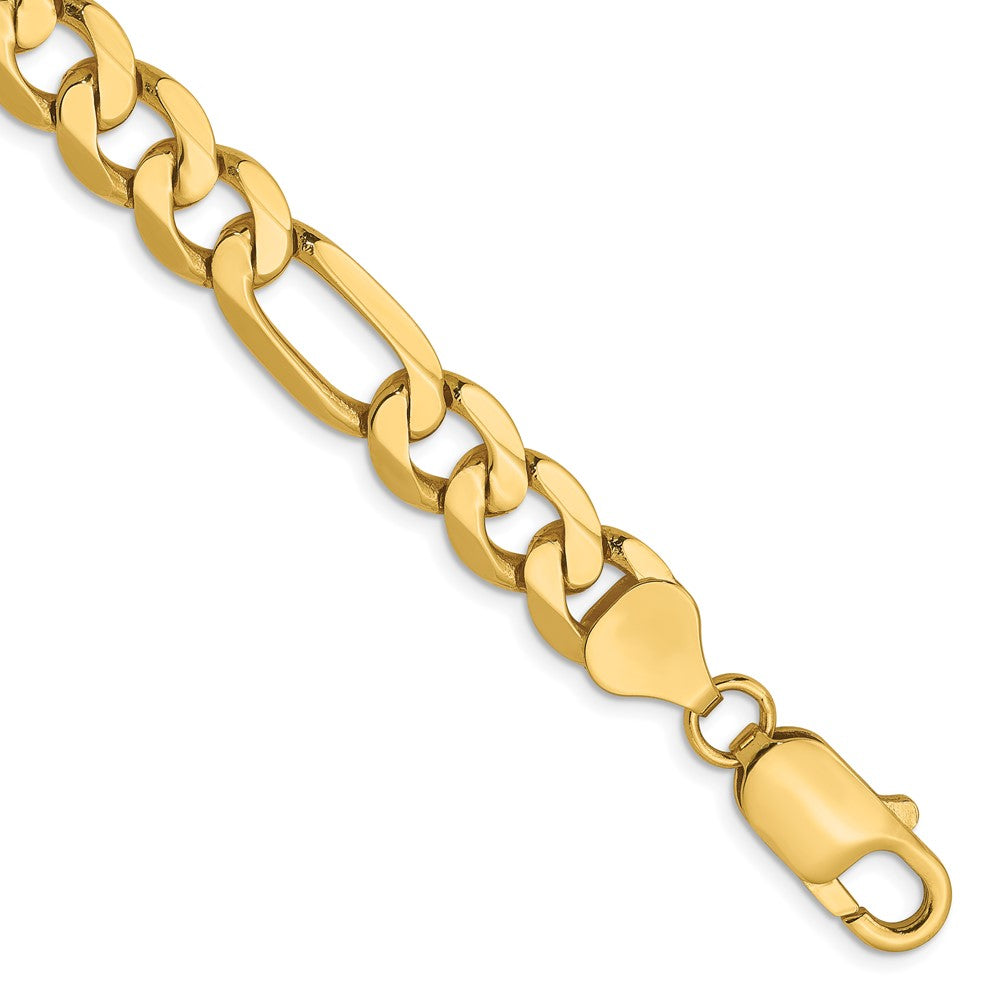 14K 7.5mm Flach Figaro Gliederarmband