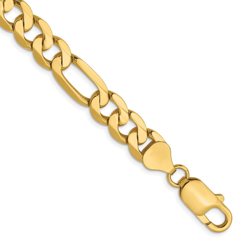 14K 7.5mm Flach Figaro Gliederarmband