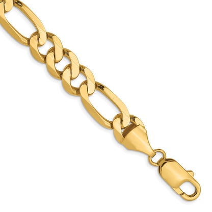14K 8.75mm Flach Figaro Gliederarmband