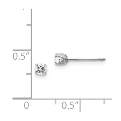 14K Weißgold Inverness 3mm Zirkonia Ohrstecker