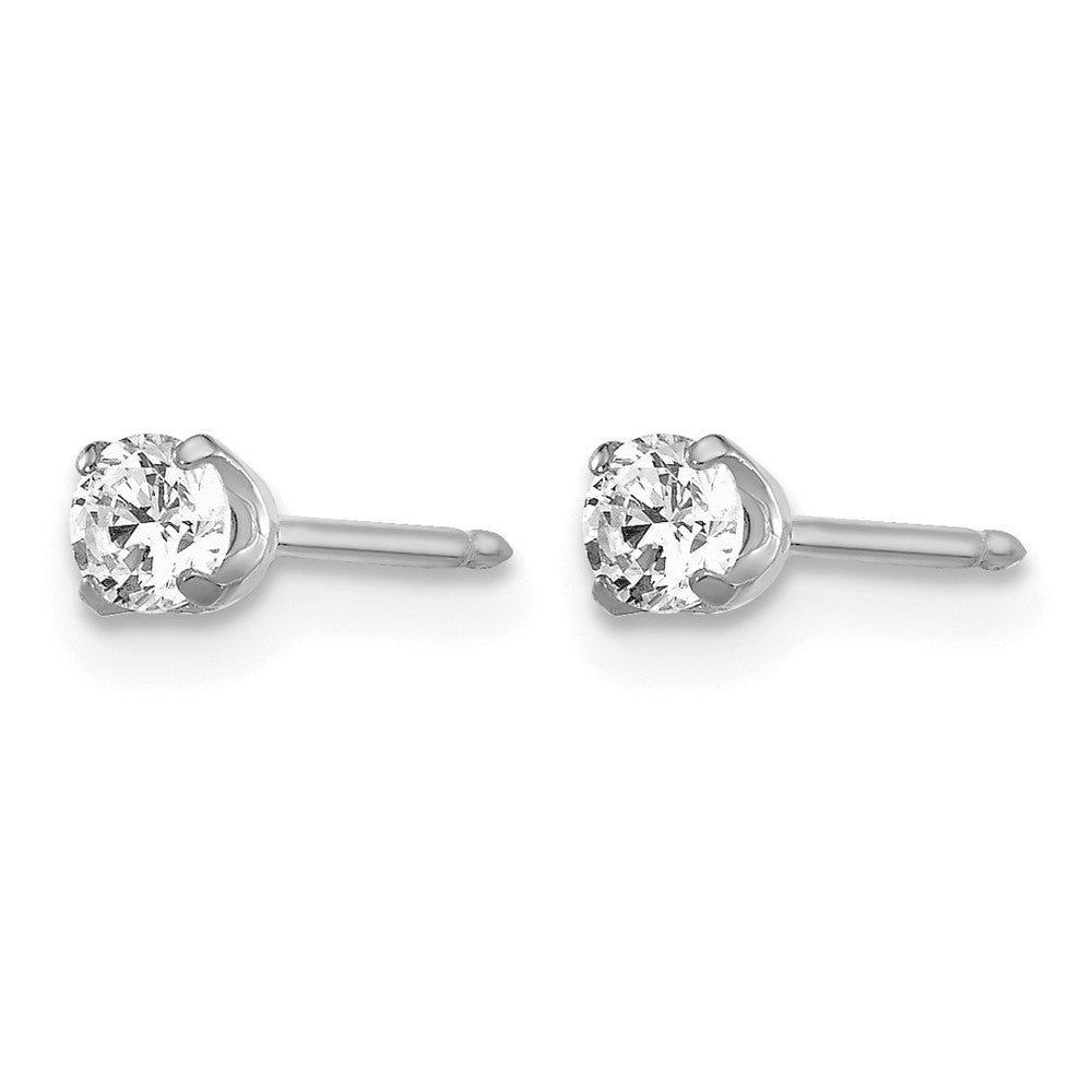 14K Weißgold 3mm Zirkonia Ohrstecker Short Ohrstecker