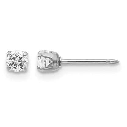14K Weißgold 3mm Zirkonia Ohrstecker Short Ohrstecker