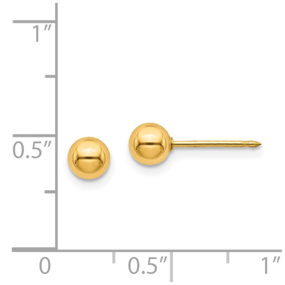 Edelstahl Inverness 24K Vergoldet 5mm Kugel Ohrstecker