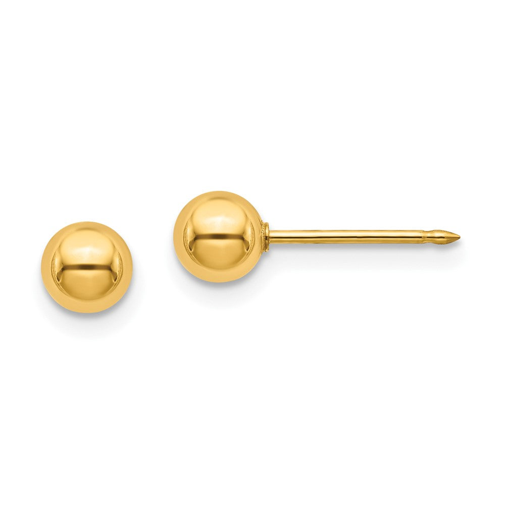 Edelstahl Inverness 24K Vergoldet 5mm Kugel Ohrstecker