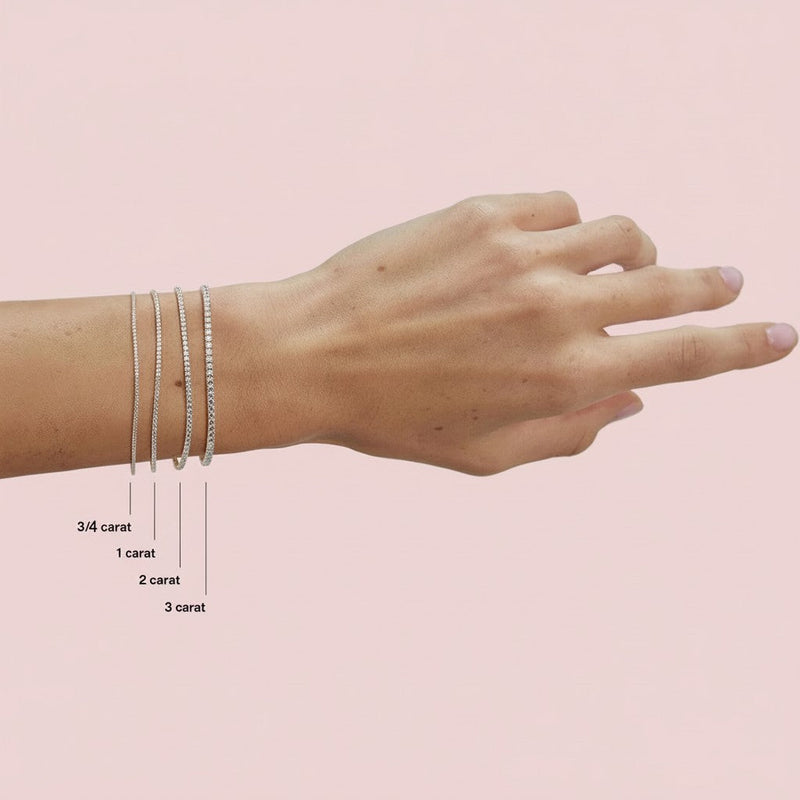Natürlich Diamant Tennis Armband 0.75–3 ct | 14K Weiß Gelb Or Roségold