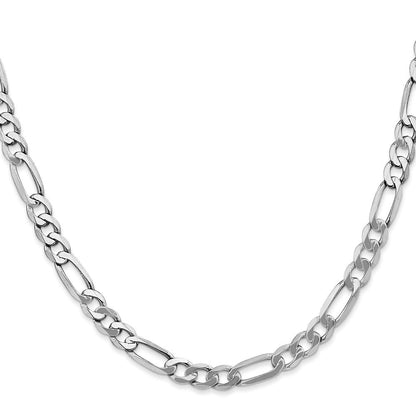 14K Weißgold 5.5mm Flach Figaro Halskette
