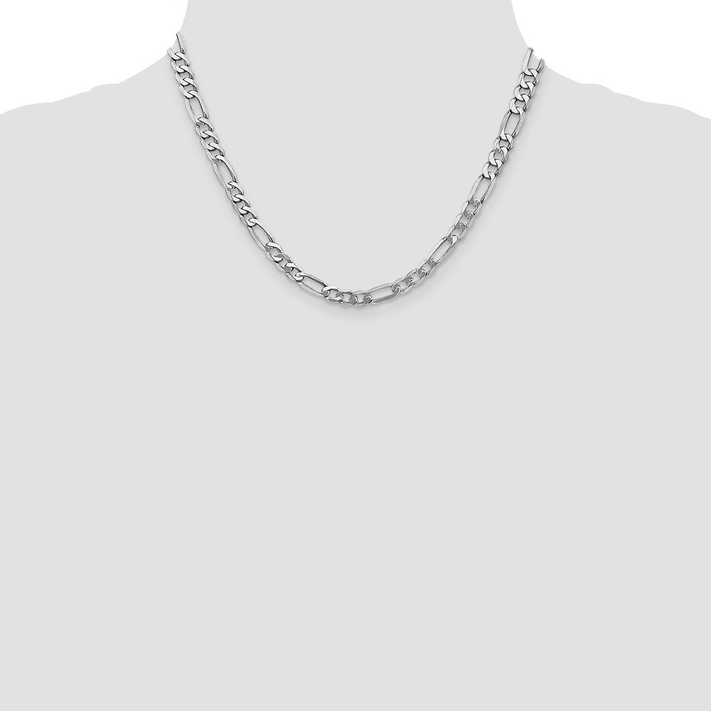 14K Weißgold 5.5mm Flach Figaro Halskette