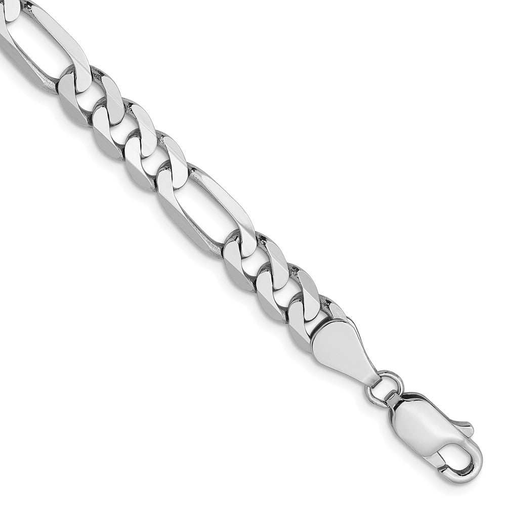 14K Weißgold 5.5mm Flach Figaro Gliederarmband