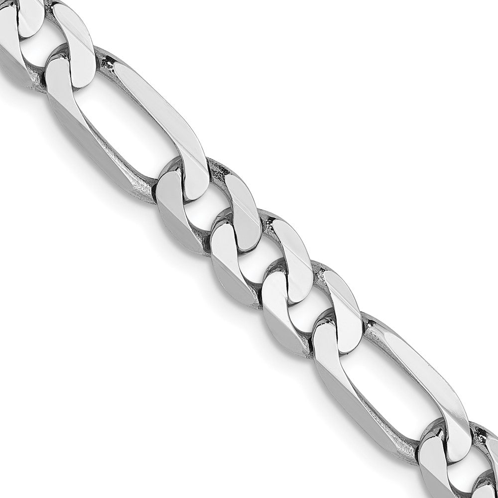 14K Weißgold 5.5mm Flach Figaro Halskette
