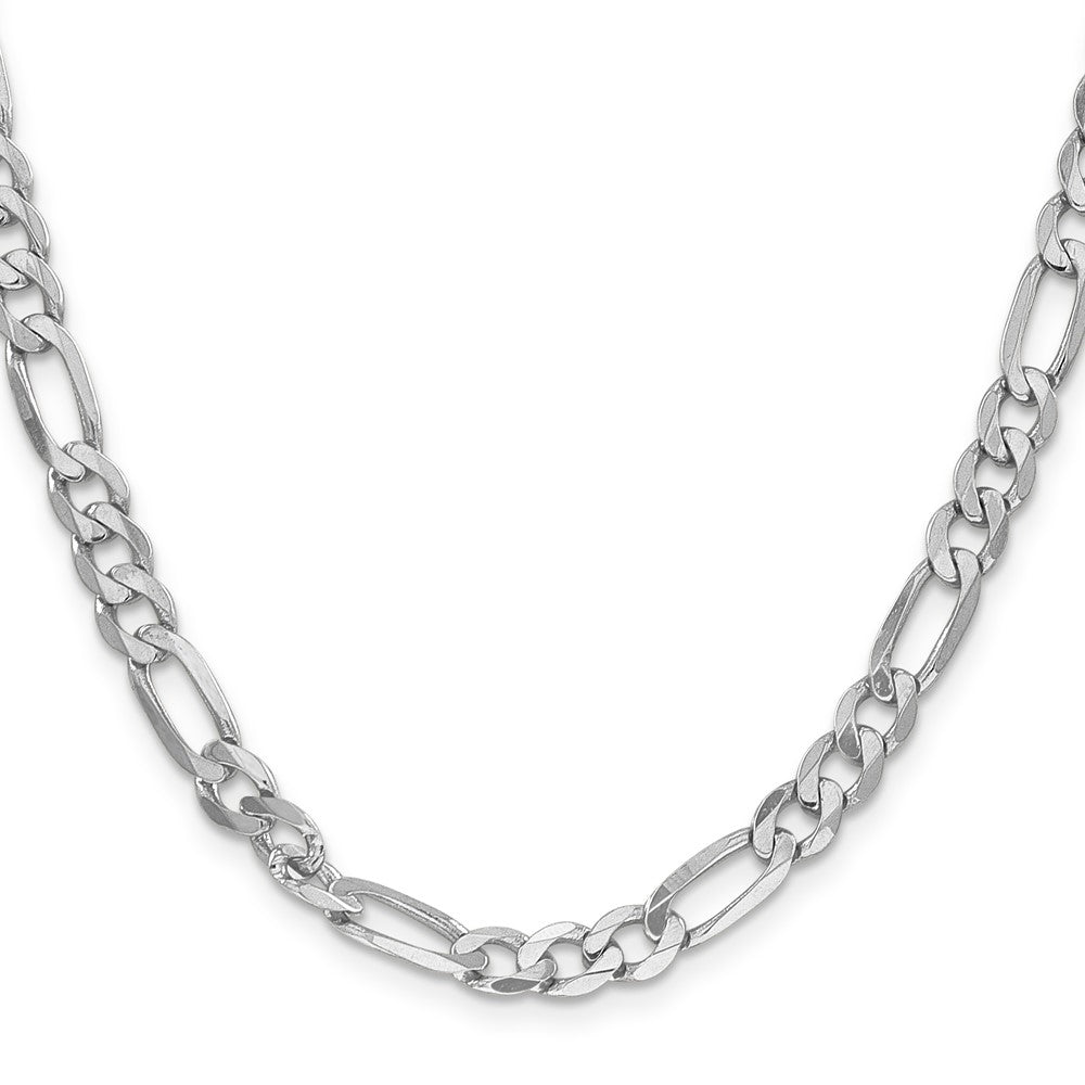 14K Weißgold 6mm Flach Figaro Halskette