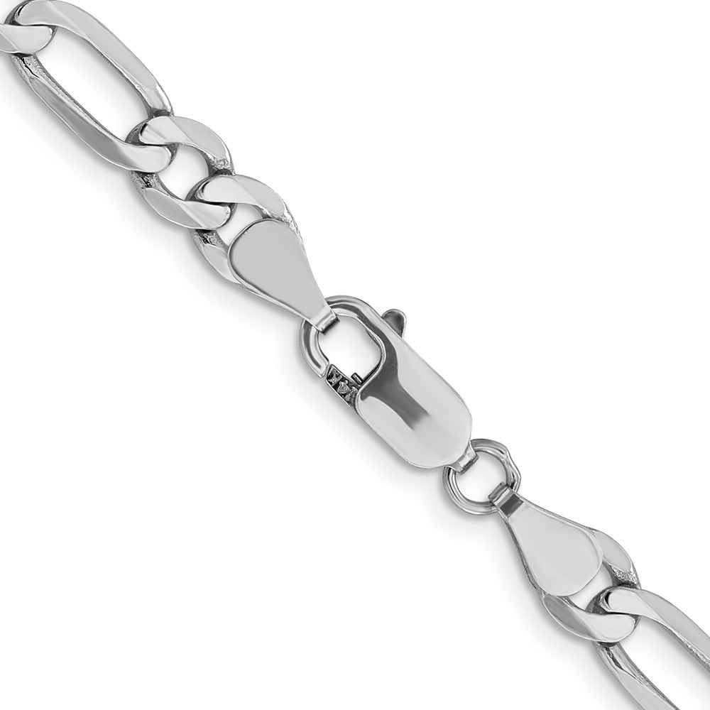 14K Weißgold 6mm Flach Figaro Halskette