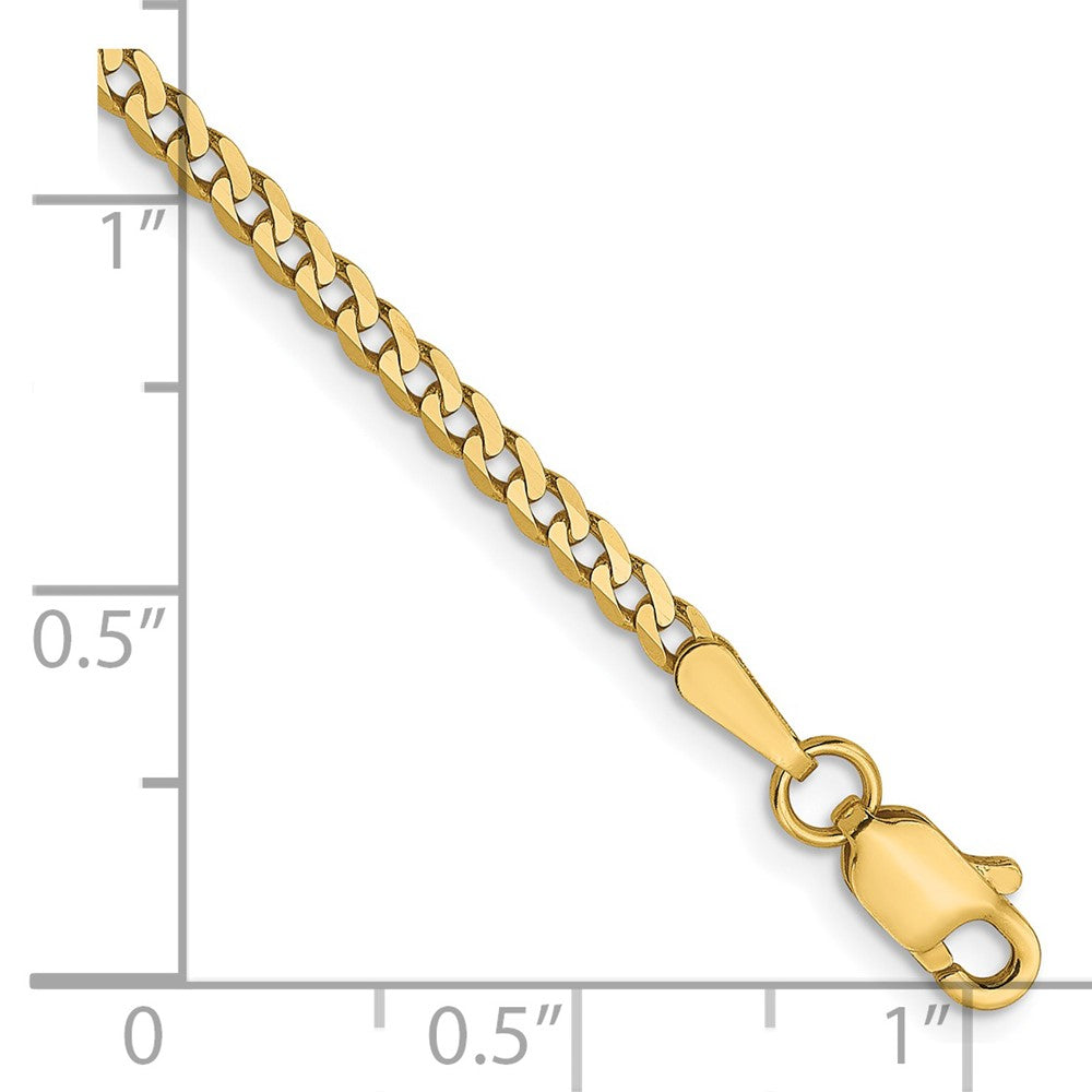 14K 2.2mm Flach Abgeschrägt Panzer Gliederarmband