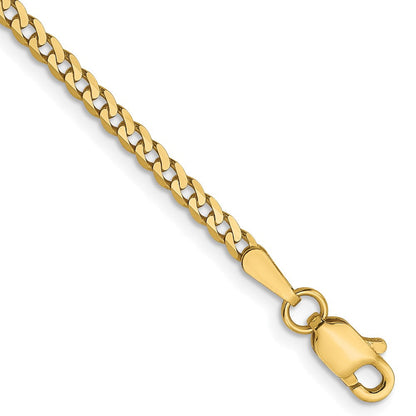 14K 2.2mm Flach Abgeschrägt Panzer Gliederarmband