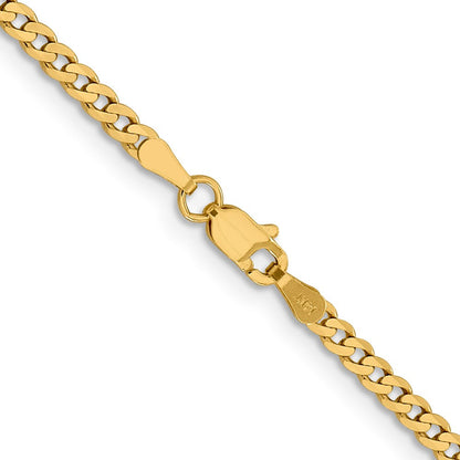 14K 2.3mm Flach Abgeschrägt Panzer Halskette