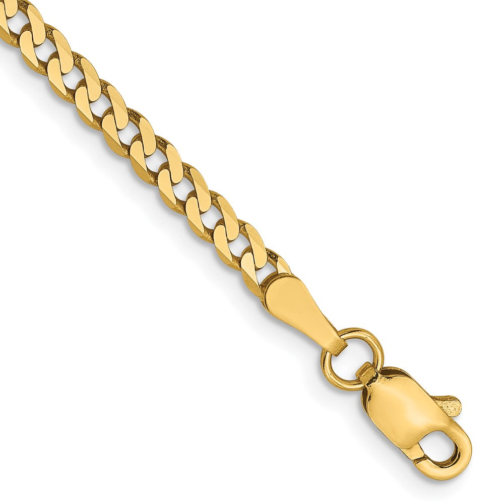 14K 2.3mm Flach Abgeschrägt Panzer Gliederarmband