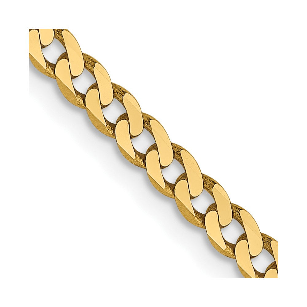 14K 2.3mm Flach Abgeschrägt Panzer Halskette