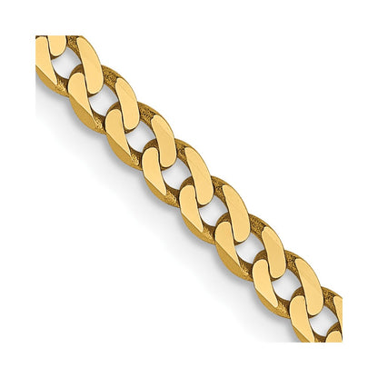 14K 2.3mm Flach Abgeschrägt Panzer Halskette