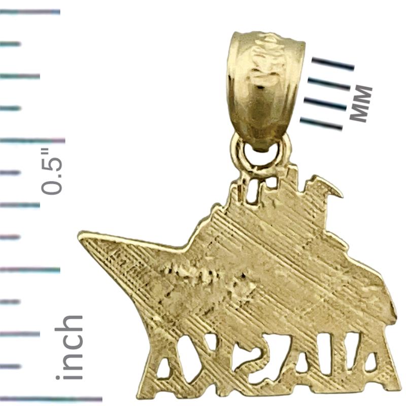 14K Gold Alaska Fischerboot-Charm