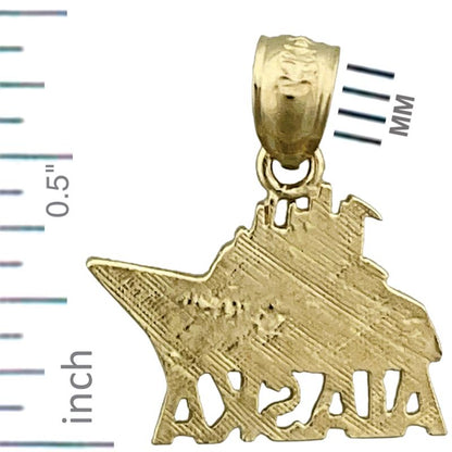14K Gold Alaska Fischerboot-Charm