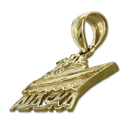 14K Gold Alaska Fischerboot-Charm