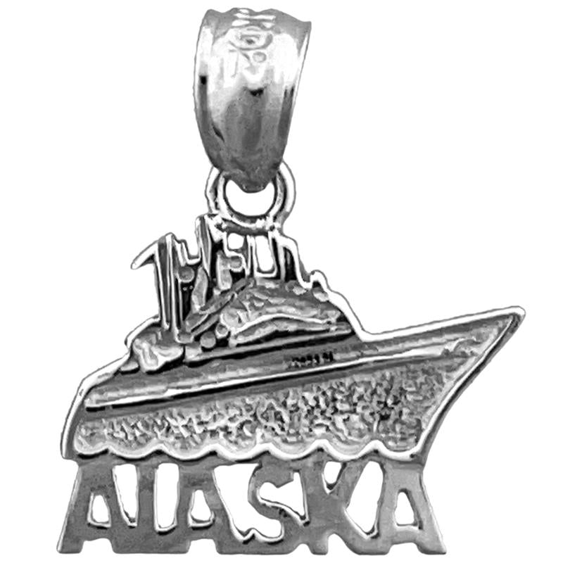 14K Gold Alaska Fischerboot-Charm