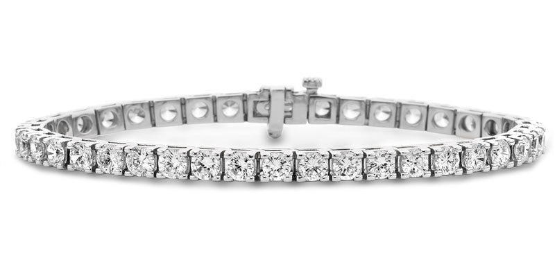 6 ct Gesamtgewicht. Weißgold Vierkrappen Diamant Tennis Armband