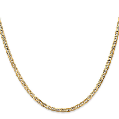 14K 3mm Konkav Anker Halskette
