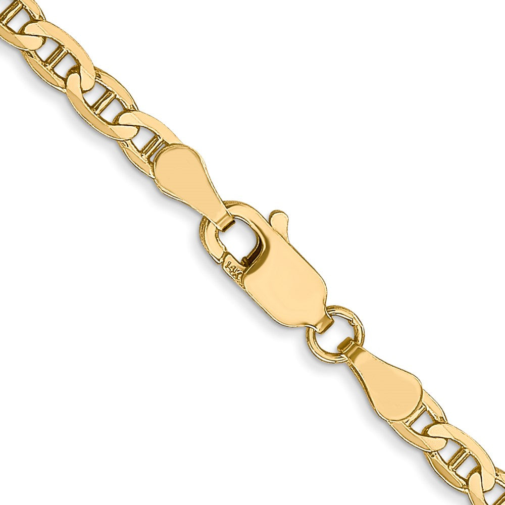 14K 3mm Konkav Anker Halskette