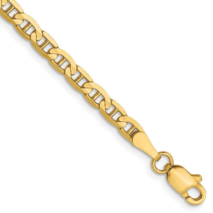 14K 3mm Konkav Anker Gliederarmband