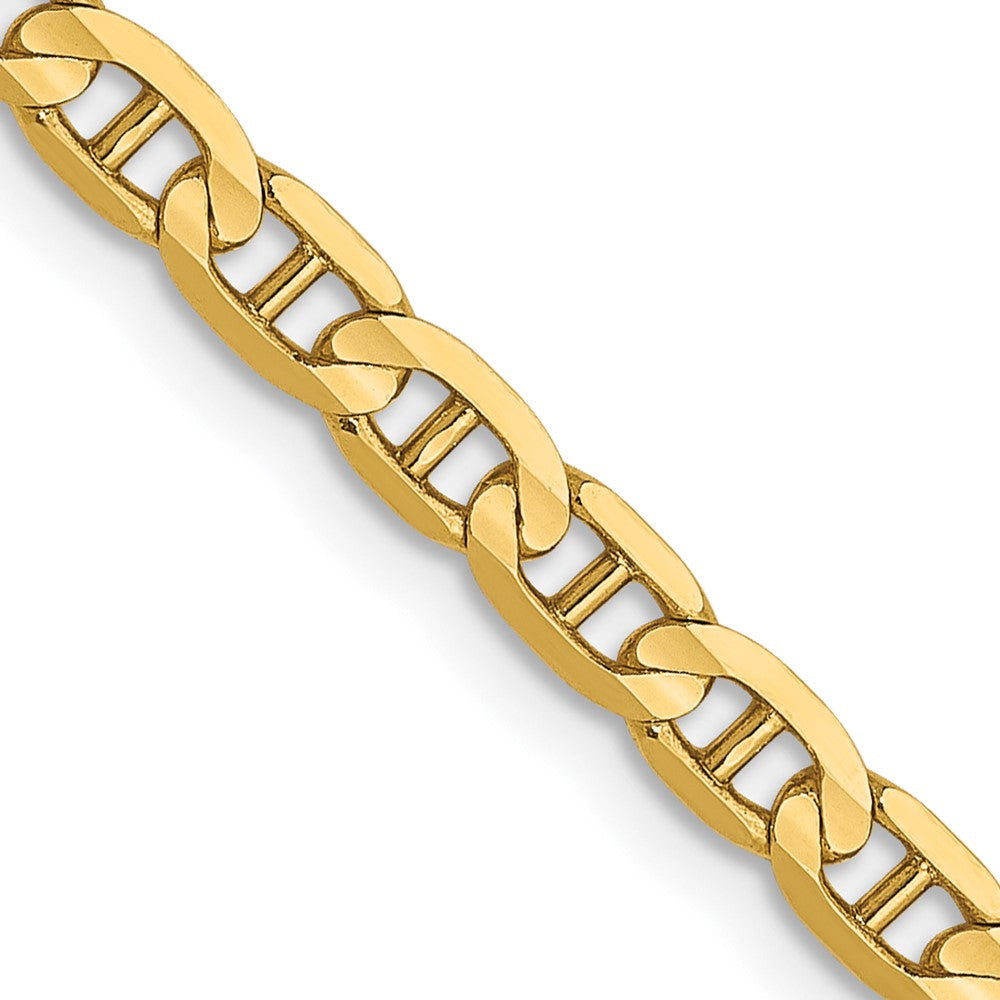 14K 3mm Konkav Anker Halskette