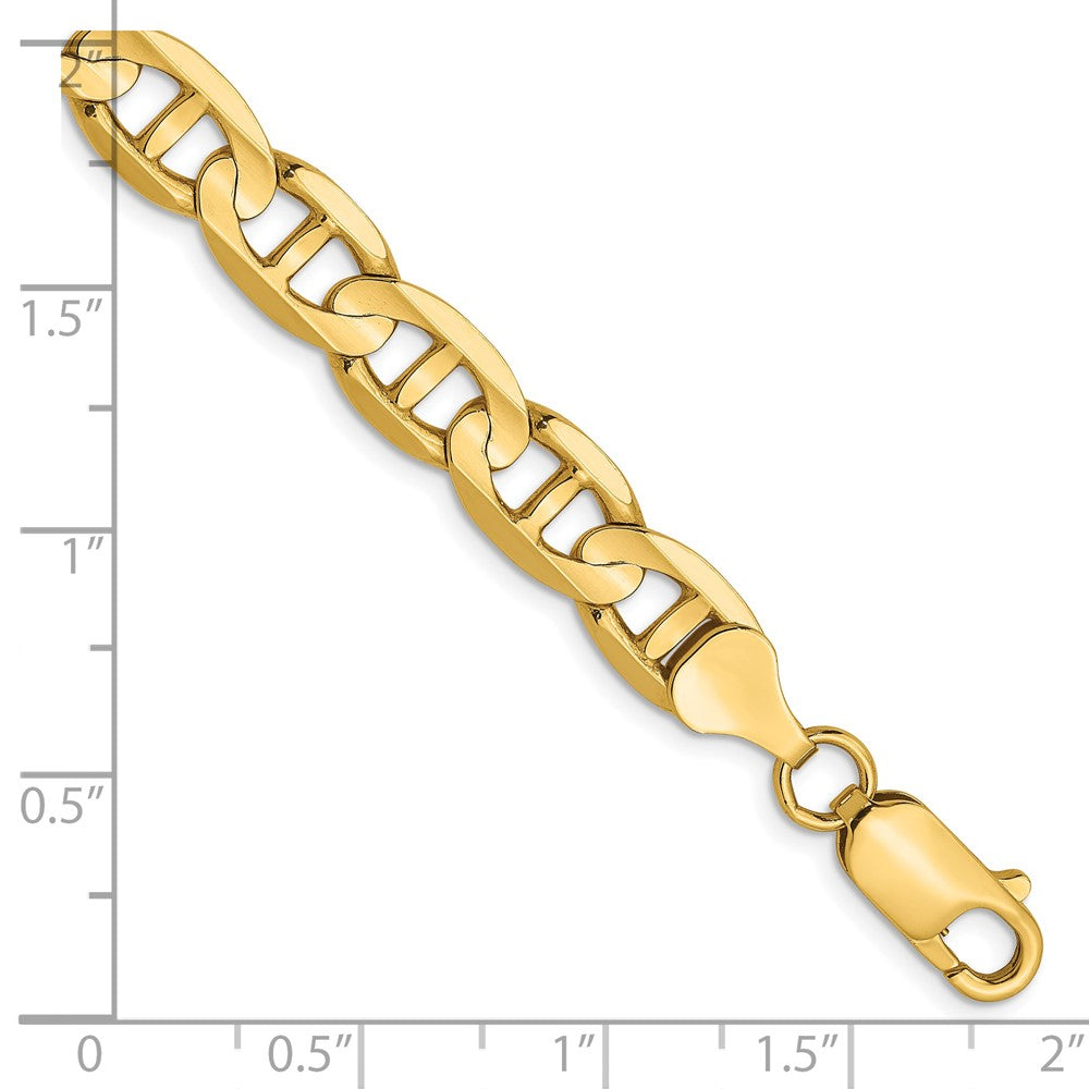 14K 7mm Konkav Anker Gliederarmband