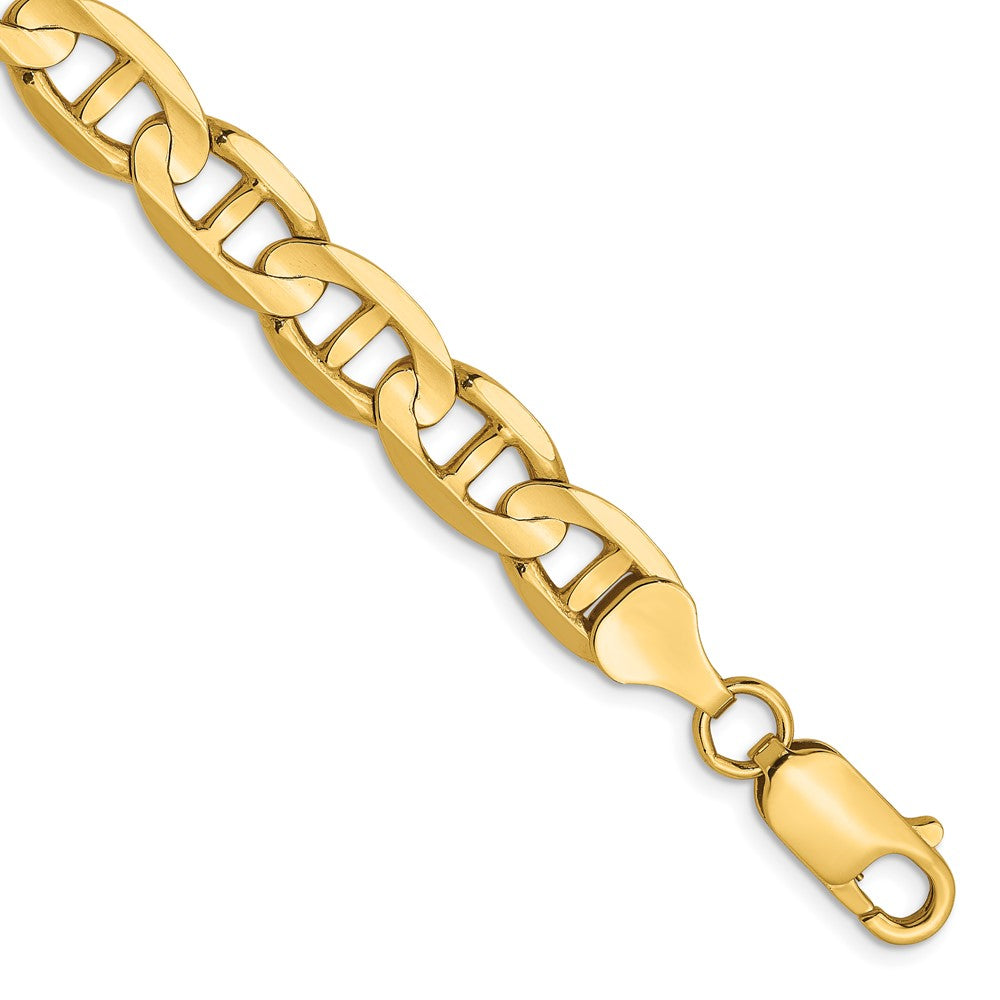 14K 7mm Konkav Anker Gliederarmband